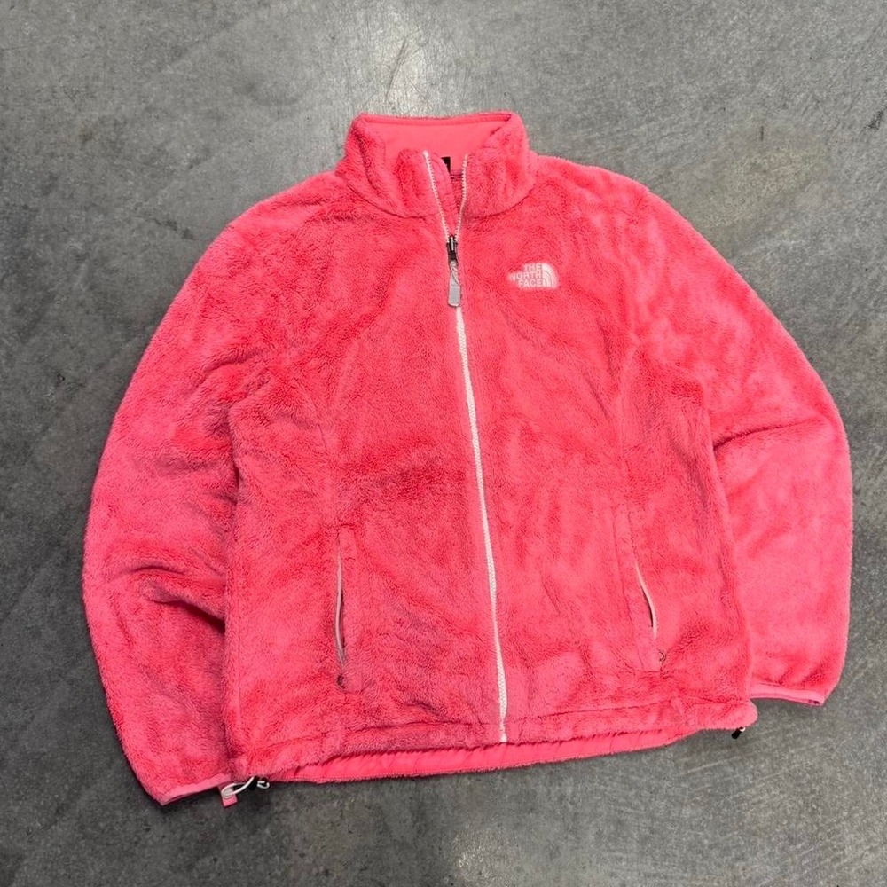 Women's North Face Pink Zip Up Jacket Sherpa Outdoor Mid Layer Gorpcore Large